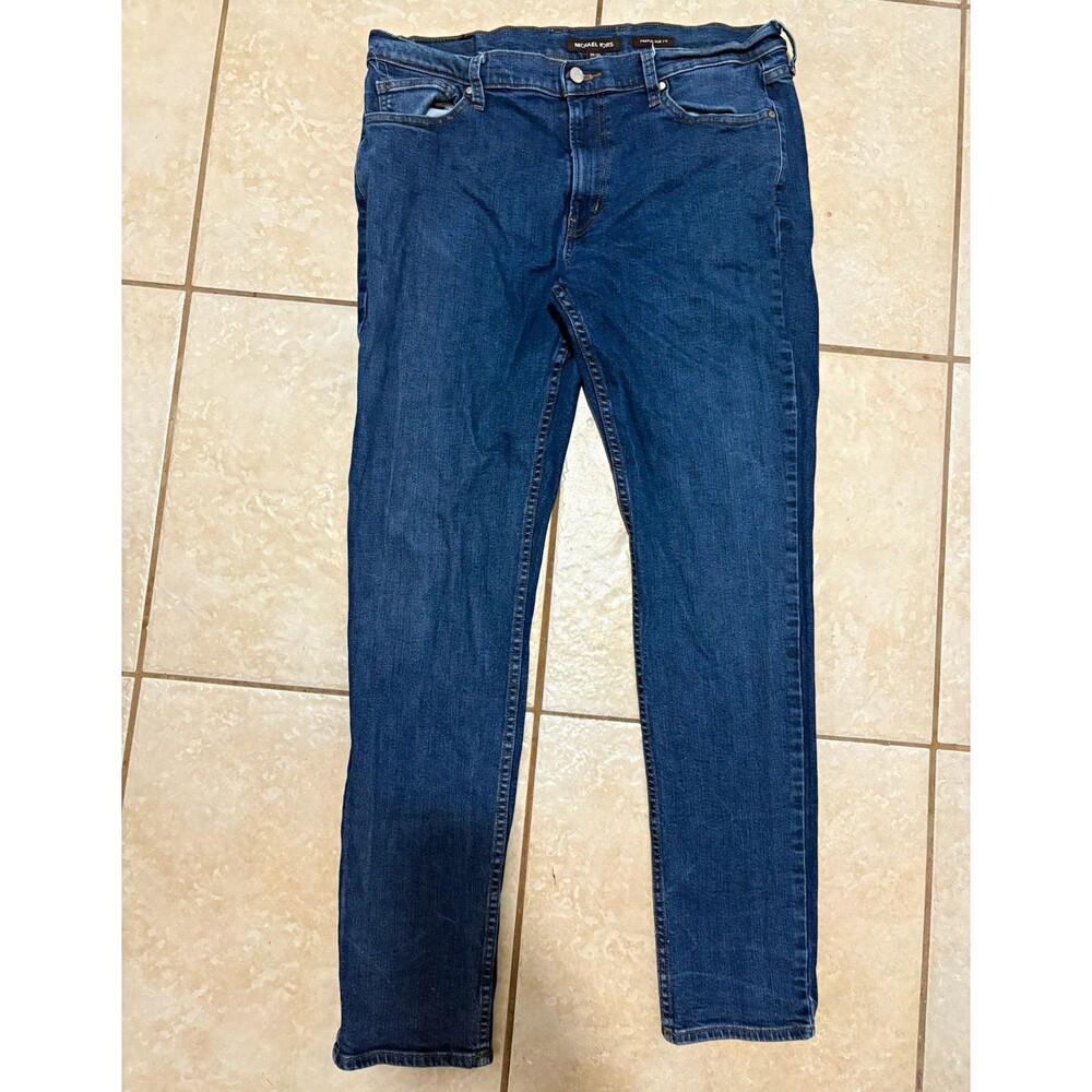 Michael Kors Men’s Blue Denim Slim Fit Jeans Medium Wash 5-Pocket Logo